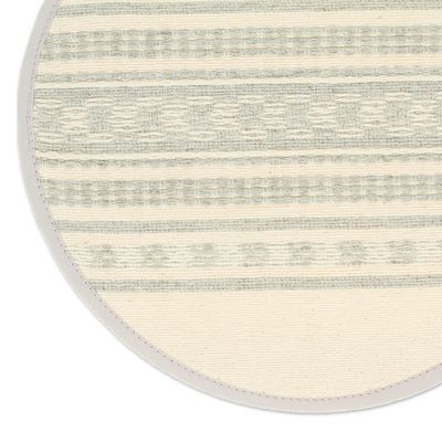 Alternate image for Handloomed Cotton Fabric Tortilla Pouch from Oaxaca Mexico Warmer in Alabaster