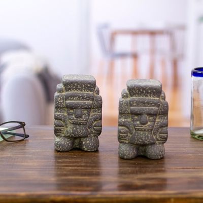 Alternate image for Fair Trade Mexican Archaeological Ceramic Sculpture Pair Tlaloc God of Rain