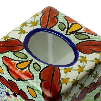 Alternate image for Talavera-Style Tissue Box Cover Hidalgo Bouquet