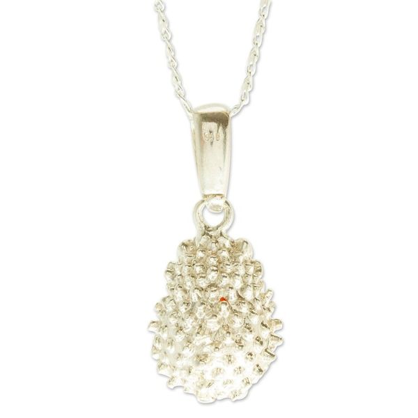 Alternate image for 925 Sterling Silver and Amber Pendant Necklace from Mexico Sweet Porcupine Treasure