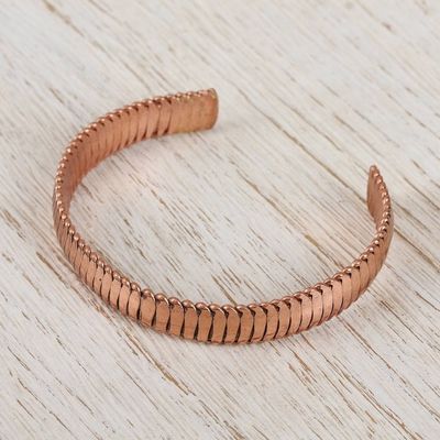 Alternate image for Handcrafted Copper Cuff Bracelet from Mexico Brilliant Sheen