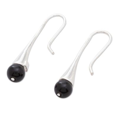 Alternate image for Artisan Crafted Onyx Drop Earrings Midnight Calm