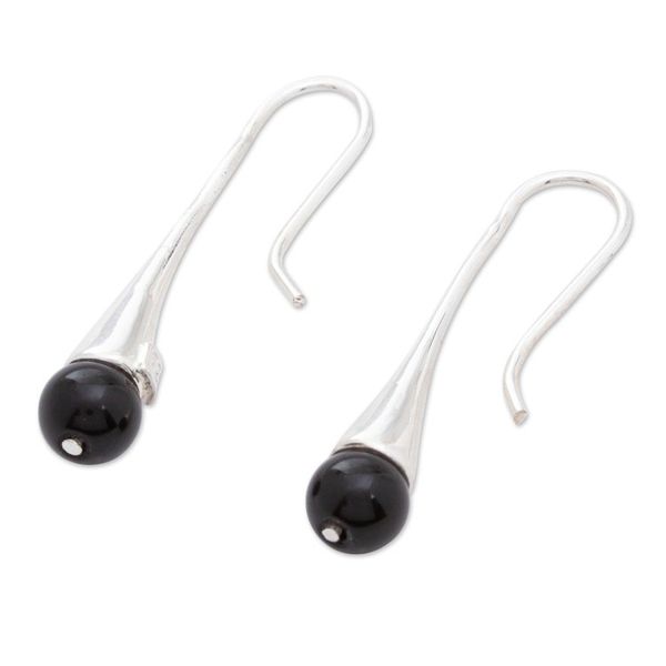 Alternate image for Artisan Crafted Onyx Drop Earrings Midnight Calm