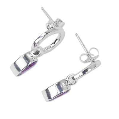 Alternate image for Modern Amethyst and Taxco Silver Earrings New Era