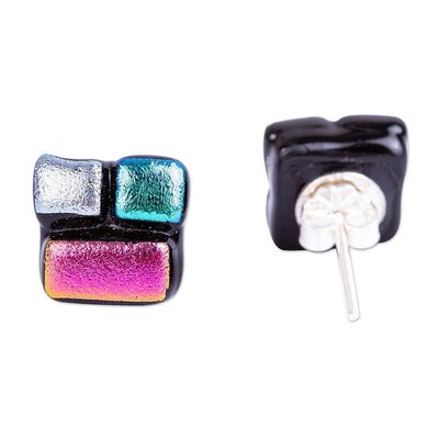 Alternate image for Handmade Fused Glass Earrings Fabulous Fusion