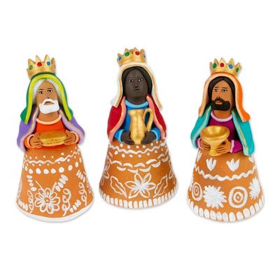 Alternate image for Handcrafted Ceramic Nativity Scene Bells 11 pieces Nativity Scene Bells