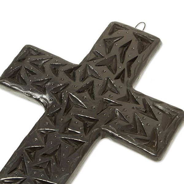 Alternate image for Oaxacan Ceramic Wall Cross Coyotepec Cross