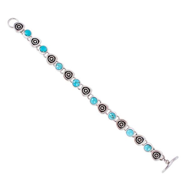 Alternate image for Taxco Style Turquoise Link Bracelet from Mexico Morning Sky