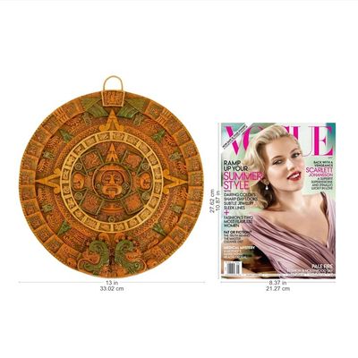Alternate image for Aztec Fifth Sun Calendar Museum Replica Ceramic Wall Art Fifth Sun in Orange