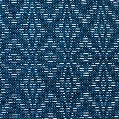 Alternate image for Mexican Geometric Cotton Patterned Shawl Blue Zapotec Treasures