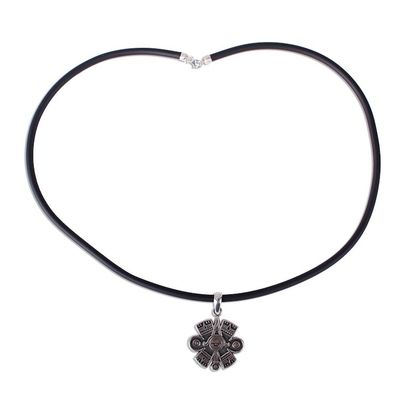 Alternate image for Mens Aztec Eye Sterling Silver Pendant Necklace from Taxco Aztec Eye