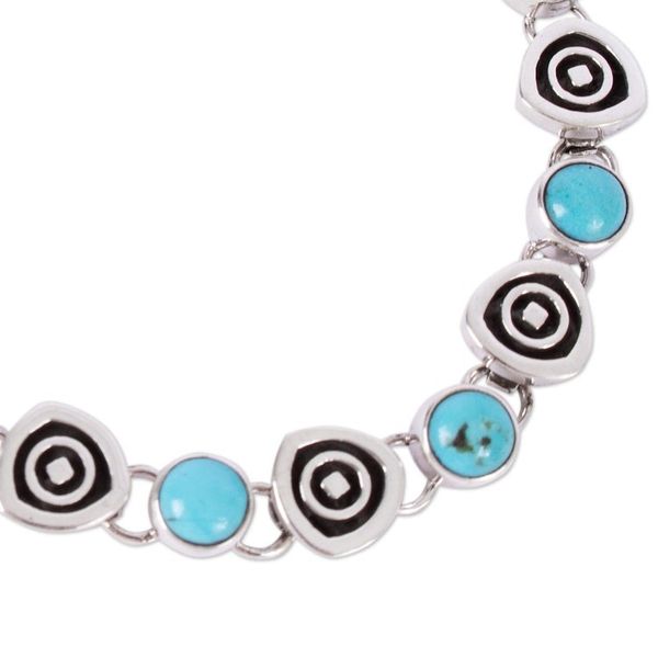 Alternate image for Taxco Style Turquoise Link Bracelet from Mexico Morning Sky