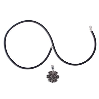 Alternate image for Mens Aztec Eye Sterling Silver Pendant Necklace from Taxco Aztec Eye