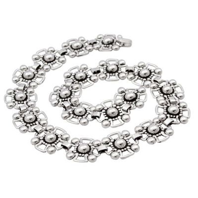 Alternate image for Mexican Style 925 Silver Christian Cross Link Necklace Cross