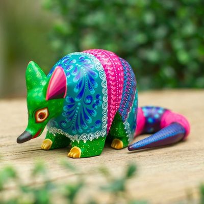 Alternate image for Hand-Painted Folk Art Alebrije Figurine Bright Armadillo
