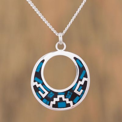 Alternate image for Geometric Turquoise Pendant Necklace from Mexico Window of History