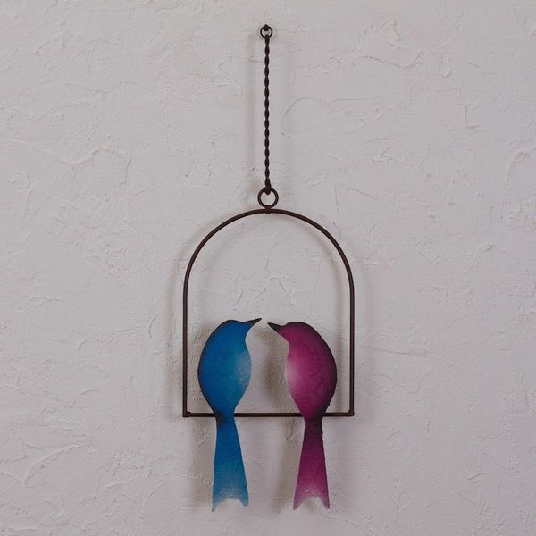 Alternate image for Steel Wall Sculpture of Two Birds from Mexico Romantic Birds