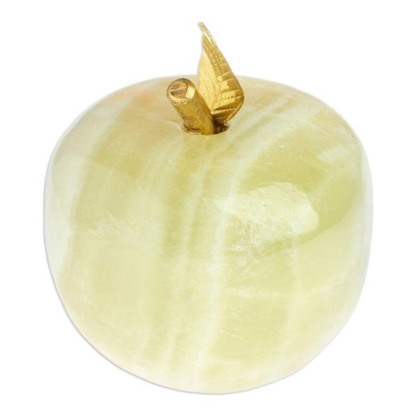 Alternate image for Onyx and Brass Apple Sculpture from Mexico Eris Apple
