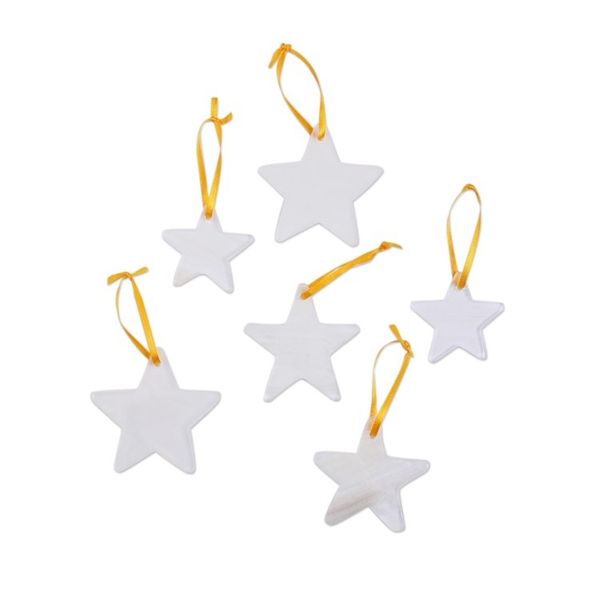 Alternate image for Set of 6 Natural Onyx Star Ornaments Handcrafted in Mexico Star of the East