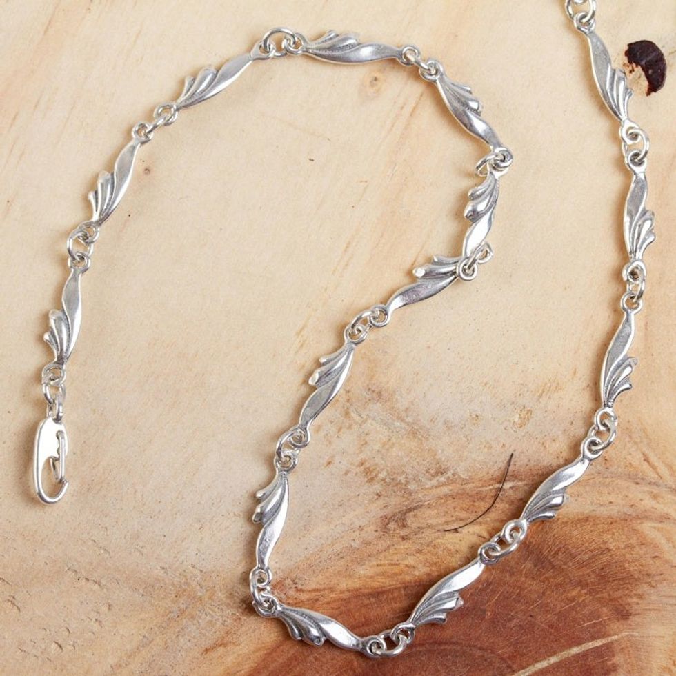 Sterling Silver Artisan Crafted Necklace from Mexico 'Petite Garland'