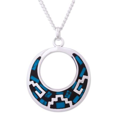 Alternate image for Geometric Turquoise Pendant Necklace from Mexico Window of History