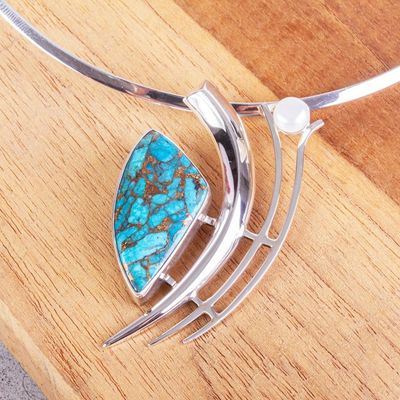 Alternate image for Collar Necklace with Cultured Pearl Modern Taxco