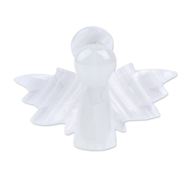 Alternate image for Onyx Sculpture of Angel Handcrafted in Mexico Precious Heaven