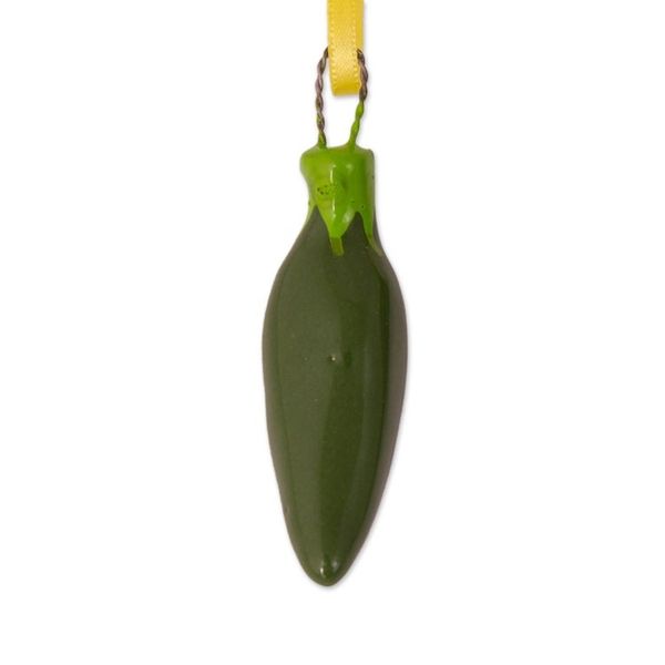 Alternate image for Green Ceramic Serrano Pepper Ornaments Set of 4 Serrano Peppers in Green