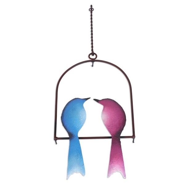 Alternate image for Steel Wall Sculpture of Two Birds from Mexico Romantic Birds