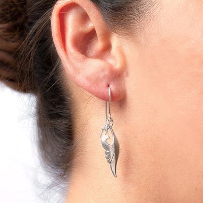 Alternate image for Sterling Silver Heron Bird Button Earrings from Mexico Graceful Herons