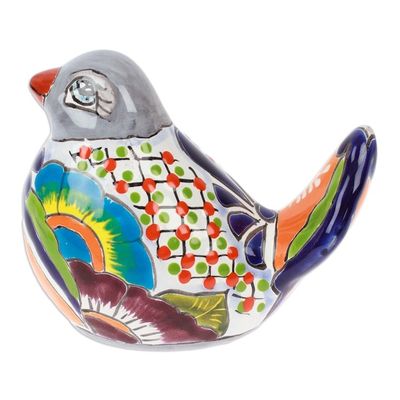 Alternate image for Bird-Themed Hacienda Painted Ceramic Figurine in Grey Chants from the Hacienda