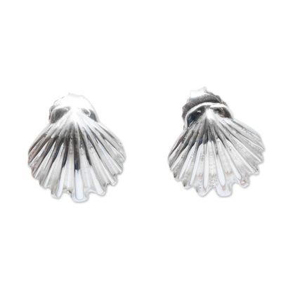 Alternate image for Sterling Silver Stud Earrings With Seashell Motif Acapulco Dreams