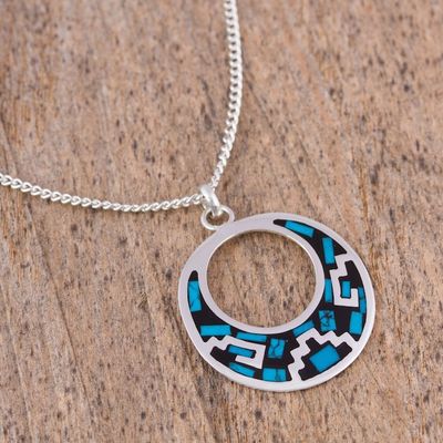 Alternate image for Geometric Turquoise Pendant Necklace from Mexico Window of History