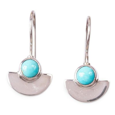 Alternate image for Taxco Sterling Silver and Natural Turquoise Drop Earrings Sweet Equilibrium