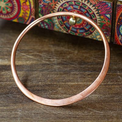 Alternate image for Modern Polished Copper Bangle Bracelet Crafted in Mexico Delightful Charm