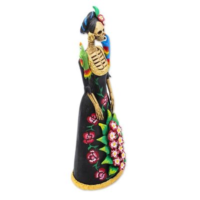 Alternate image for Handmade Ceramic Day of the Dead Statuette La Catrina Regina