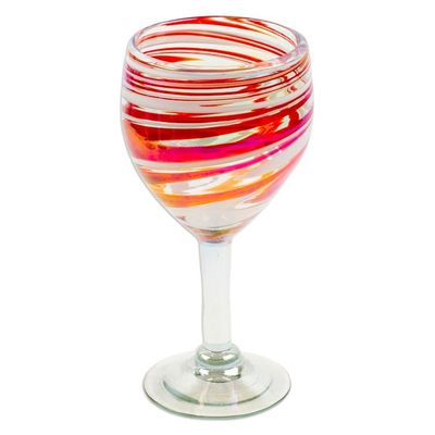 Alternate image for Pair of Eco-Friendly Red and White Handblown Wine Glasses Splendid Enchantment