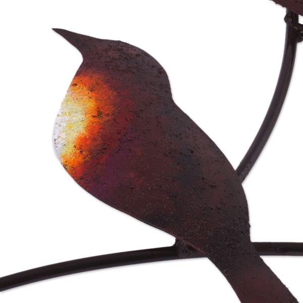 Alternate image for Handmade Metal Wall Art of Birds on Branches Pair of Sparrows
