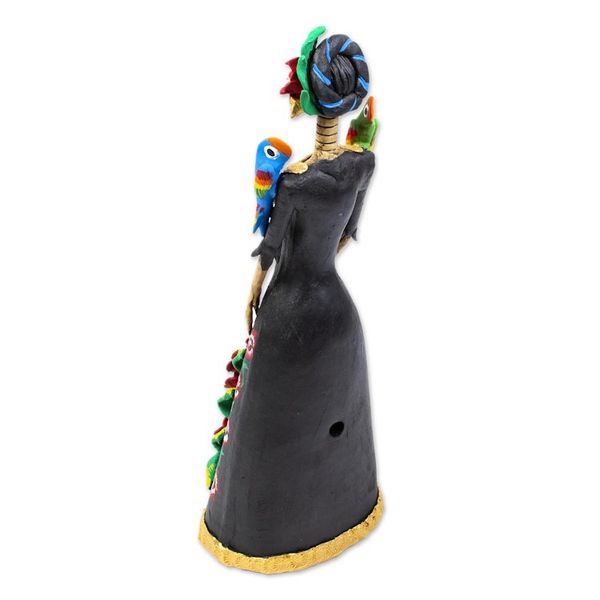 Alternate image for Handmade Ceramic Day of the Dead Statuette La Catrina Regina