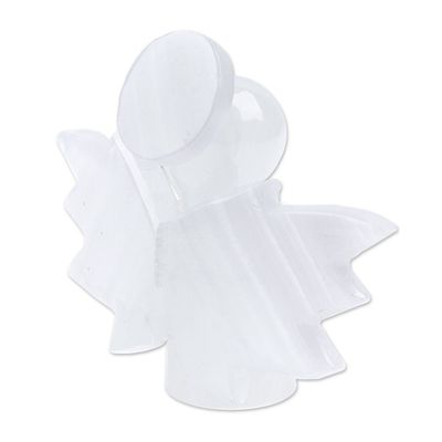 Alternate image for Onyx Sculpture of Angel Handcrafted in Mexico Precious Heaven