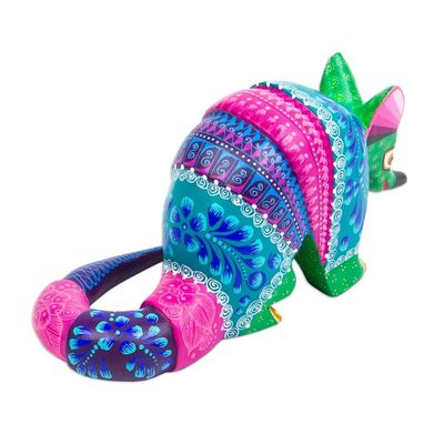 Alternate image for Hand-Painted Folk Art Alebrije Figurine Bright Armadillo