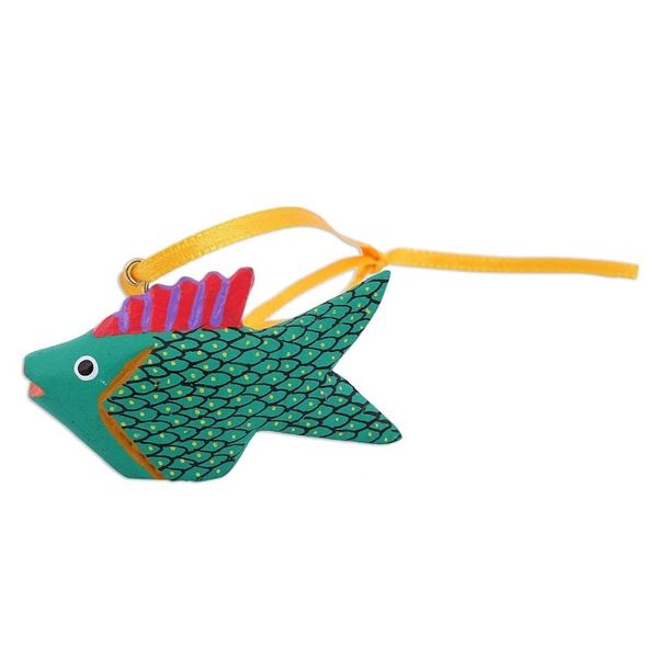 Alternate image for Painted Wood Alebrije Fish Ornaments Set of 5 from Mexico Sweet Fish