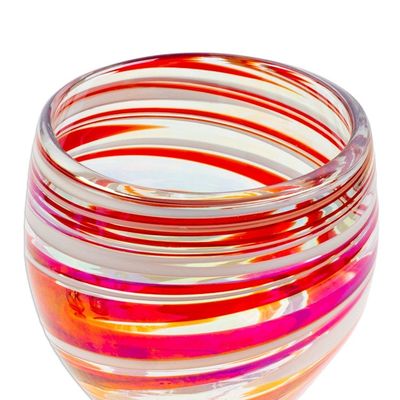 Alternate image for Pair of Eco-Friendly Red and White Handblown Wine Glasses Splendid Enchantment