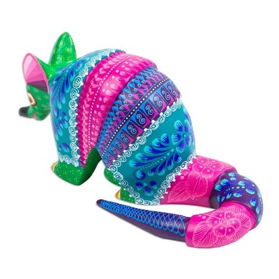 Alternate image for Hand-Painted Folk Art Alebrije Figurine Bright Armadillo