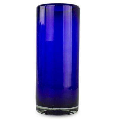 Alternate image for Blue Handblown Glass Cocktail Drinkware Set of 6 Pure Cobalt