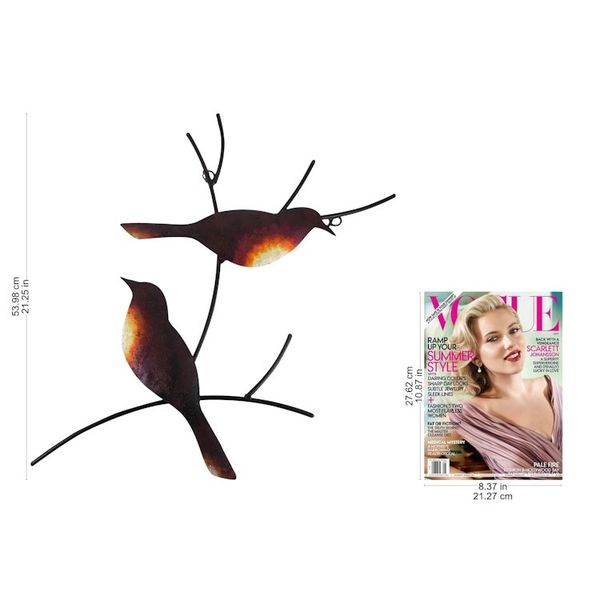 Alternate image for Handmade Metal Wall Art of Birds on Branches Pair of Sparrows
