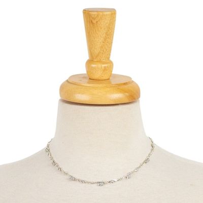 Alternate image for Artisan Crafted Sterling Silver Floral Chain Necklace Petite Floral Garland