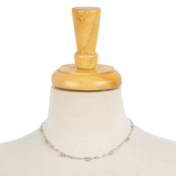 Alternate image for Artisan Crafted Sterling Silver Floral Chain Necklace Petite Floral Garland
