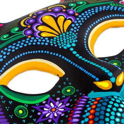 Alternate image for Handcrafted Ceramic Alebrije Cat Mask with Painted Details Feline Imagination