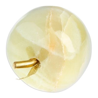 Alternate image for Onyx and Brass Apple Sculpture from Mexico Eris Apple